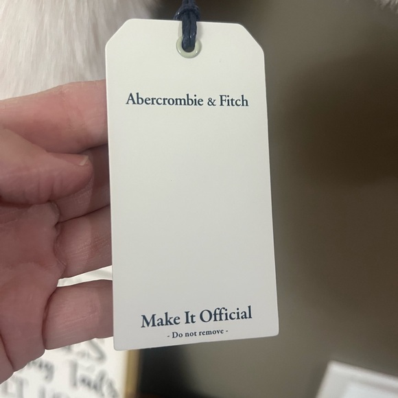 Abercrombie & Fitch Cream faux fur coat - Picture 5 of 10